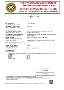 TS EN 14190 KAROLEM TSE BELGESİ